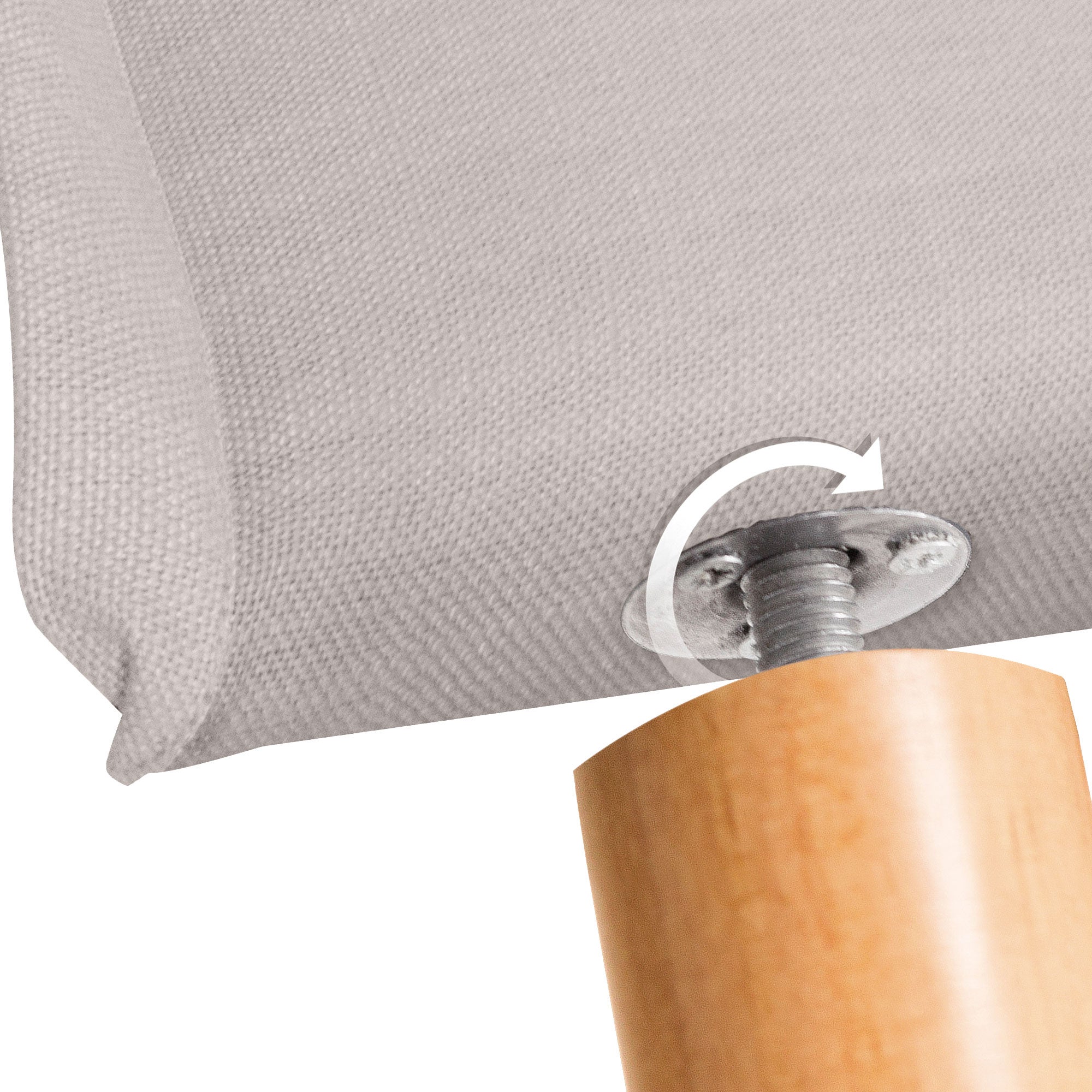 DHOME Cabecero de Lino Natural Liso con Ribete Hasta el Suelo 145x120cm Camas 135/140 - Beige - 5