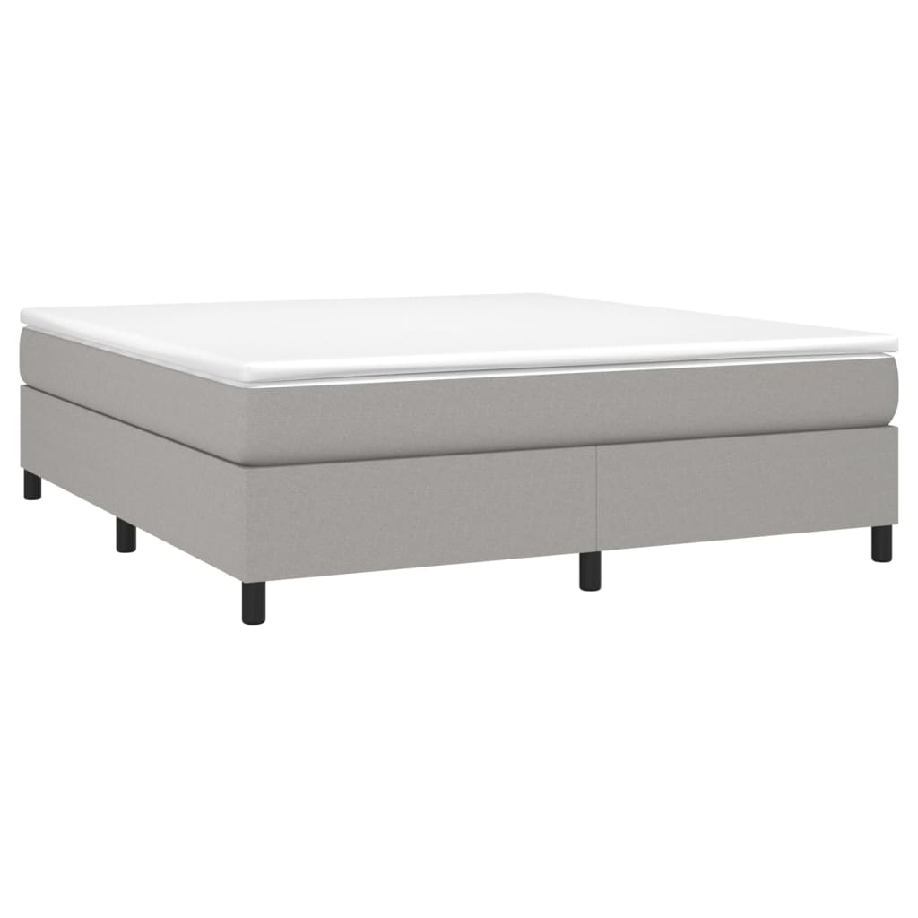 Cadre de lit à lattes en tissu gris clair, pour la chambre, 160 × 200 cm - 3