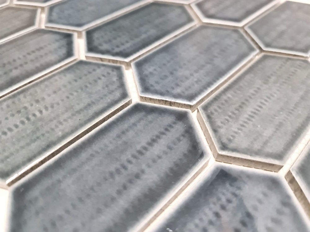 Mosaïque hexagonale noire anthracite polie - 11J-479 - 2