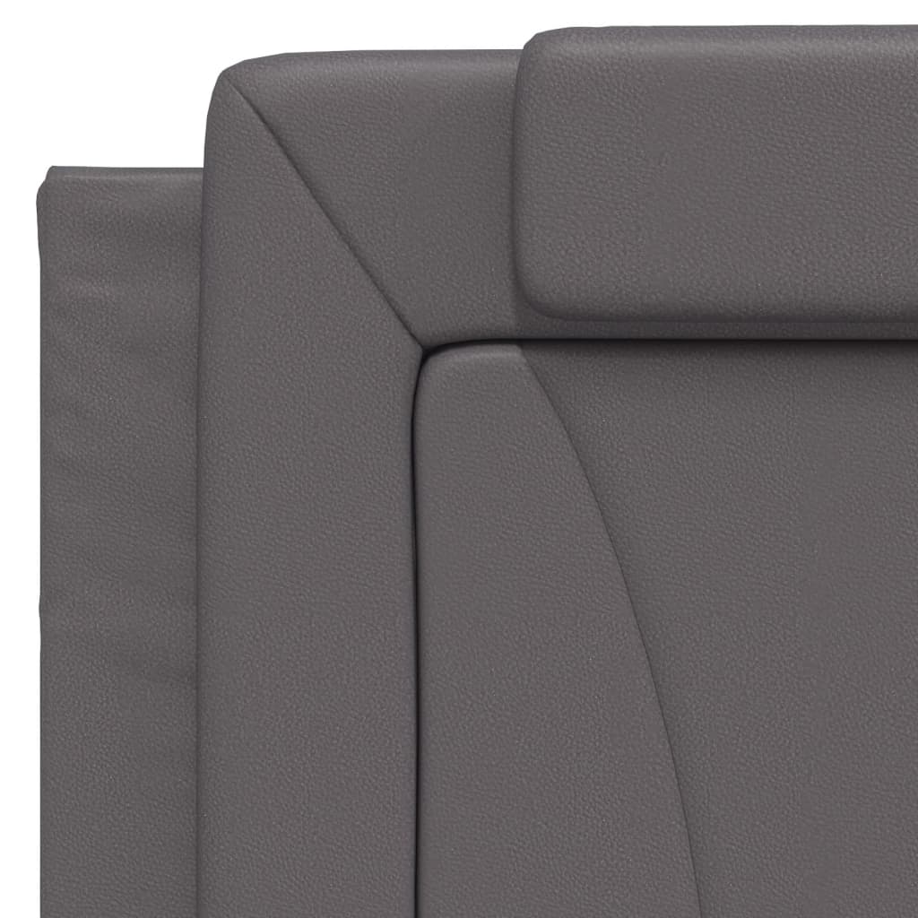 vidaXL Cabecero de cama acolchado cuero sintético gris 100 cm - 8