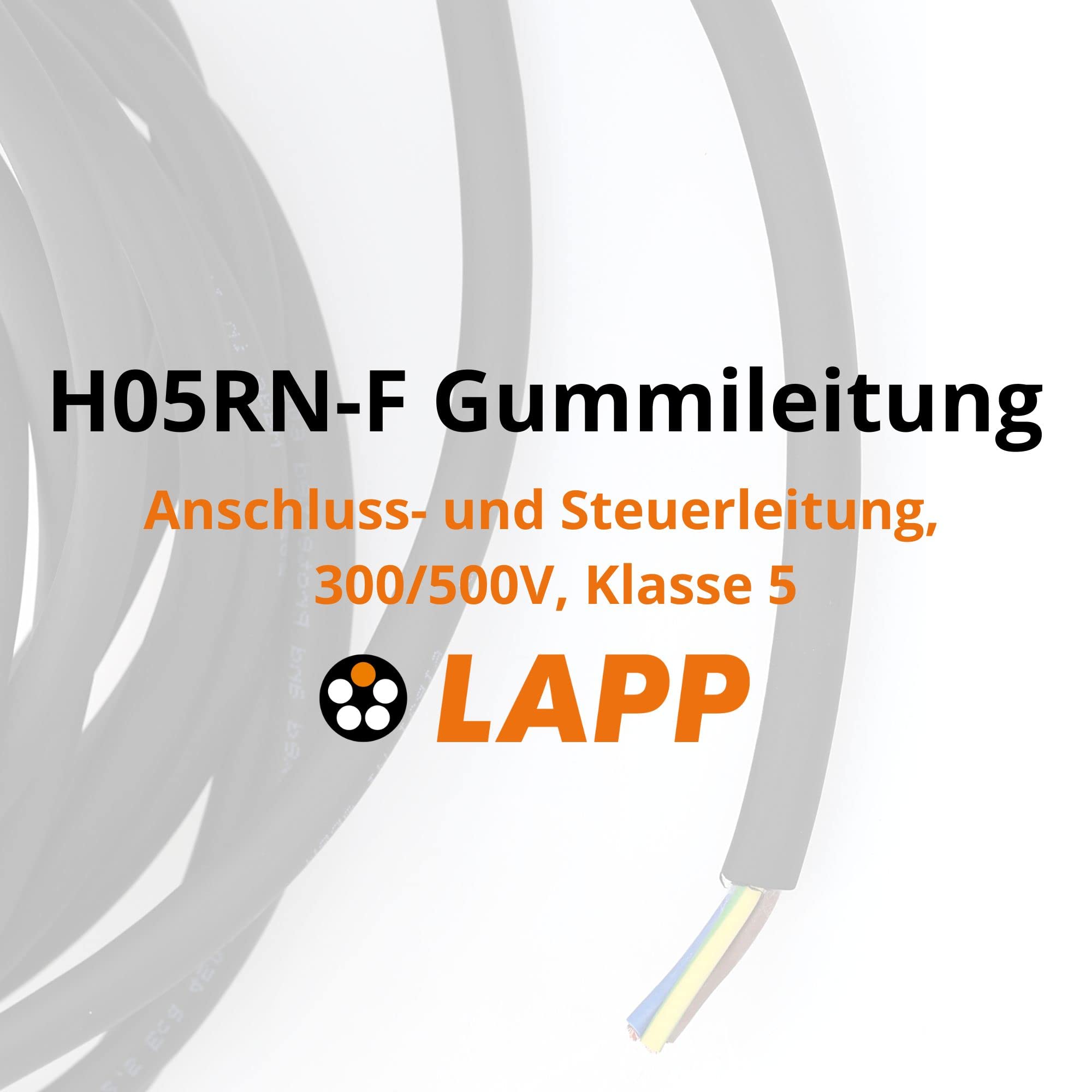10m Lapp 1600250 H05RN-F 2 x 0,75 mm² Cavo in gomma flessibile, resistente ai raggi UV, robusto, cavo in gomma sottile senza conduttore di protezione - 2