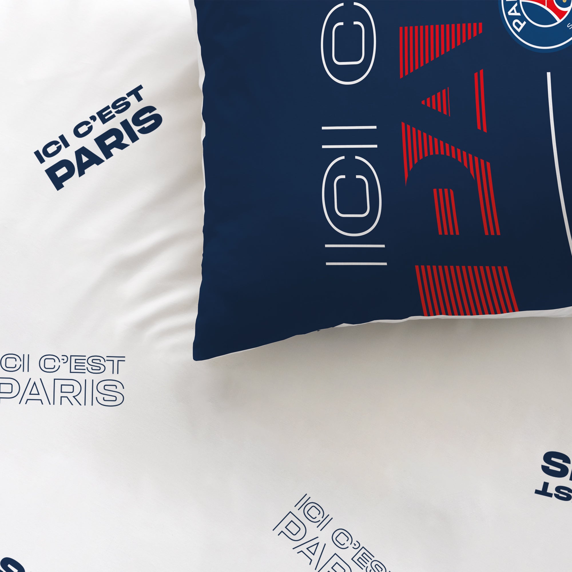 Parure de lit imprimée 100% coton, PSG DEVISE - 2