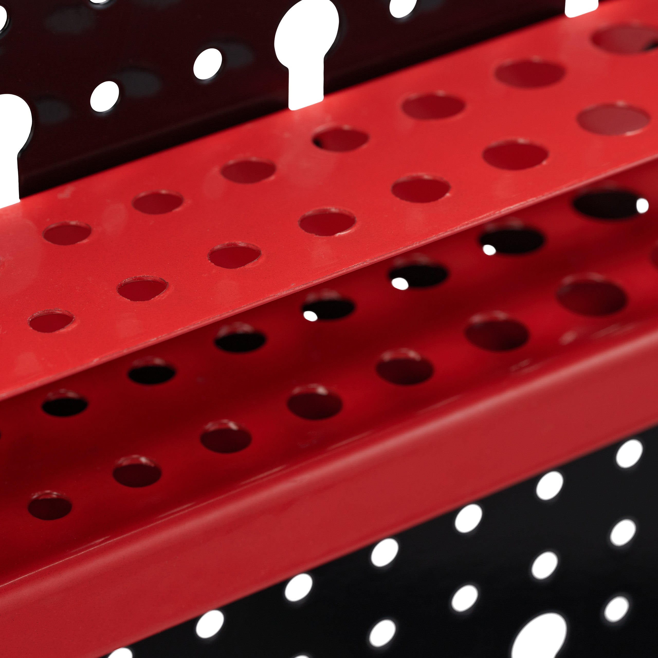 Parede de ferramentas 3 peças, com ganchos de 17 peças, parede 60 x 39 cm, metal, preto-vermelho, Relaxdays - 8