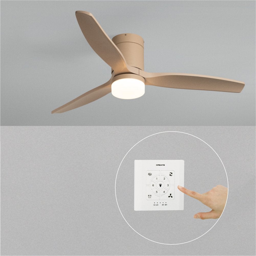 CREATE - WIND CALM - Cichy wentylator sufitowy 40W z technicznymi łopatkami ABS w różnych rozmiarach -