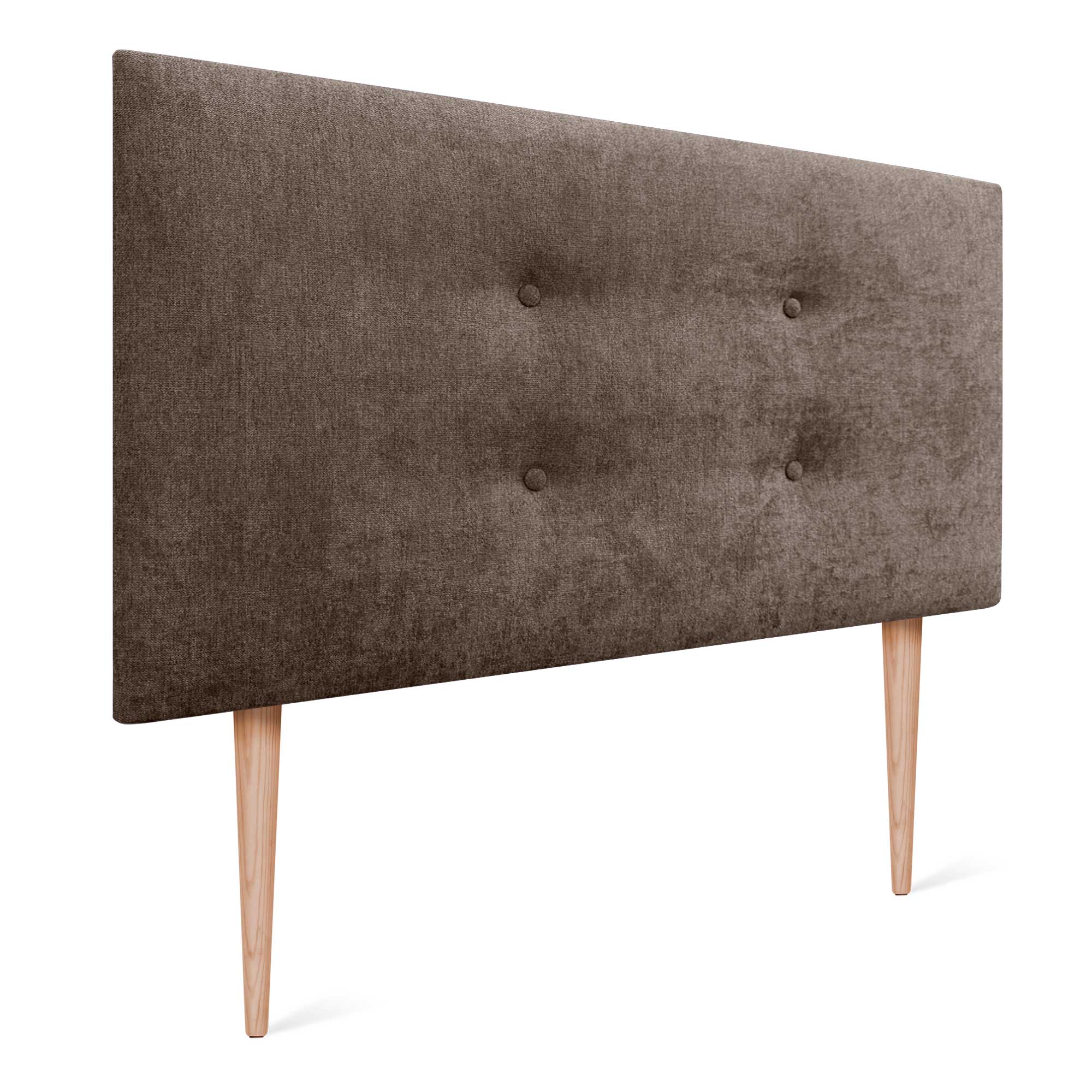 DHOME Cabecero de Tela AQUALINE Pro con 2 hileras de Botones y Patas Cabezal tapizado Cama Lujo (Marrón, 95cm) - 3