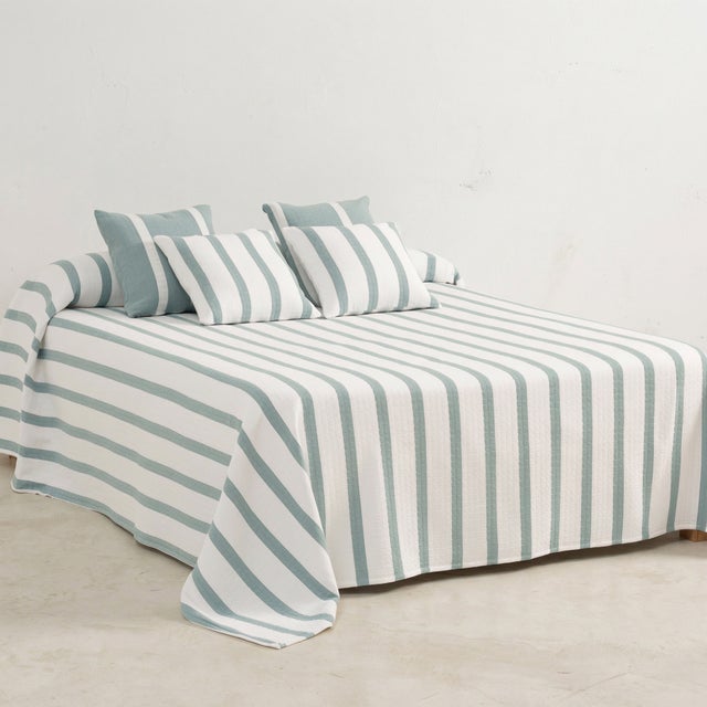 Colcha algodón rayas ligera cama 105 agua 200x270cm