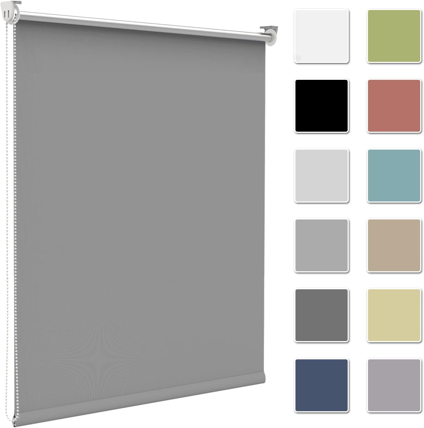 Tenda A Rullo Termica Gardinia Con Catenella, 82x180 Cm, Rivestimento In Alluminio, Risparmio Energetico, Oscurante, Colore Grigio