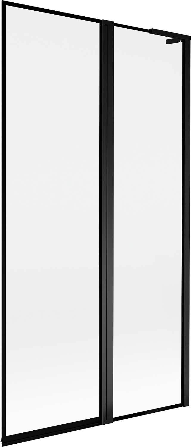 Mexen Mist L parawan nawannowy 2-skrzydłowy prawy 100 x 150 cm, czarna ramka, czarny - 8A9L-100-011-70-70-P