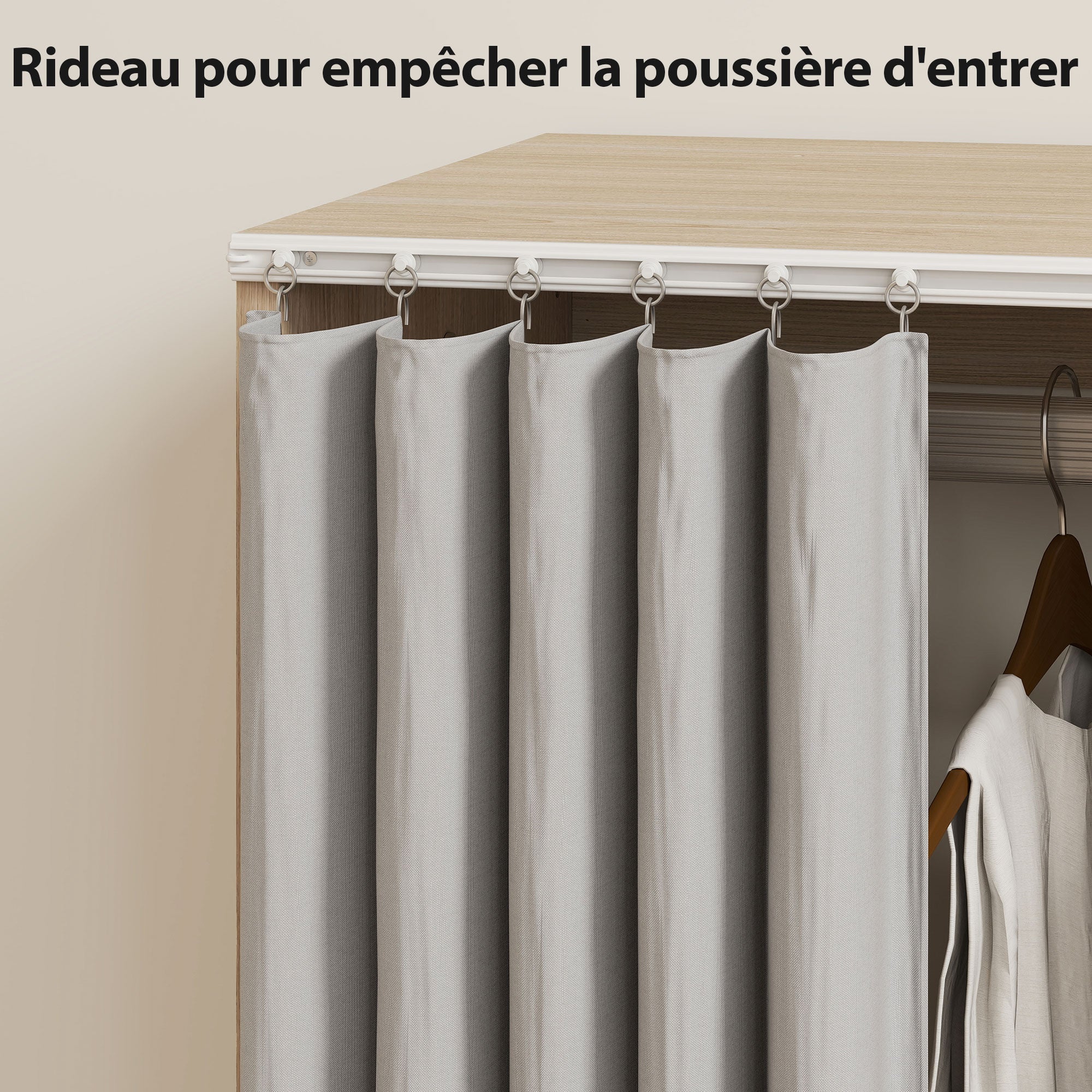 Armoire de vêtement mobile panneau de particules HOMCOM - 6