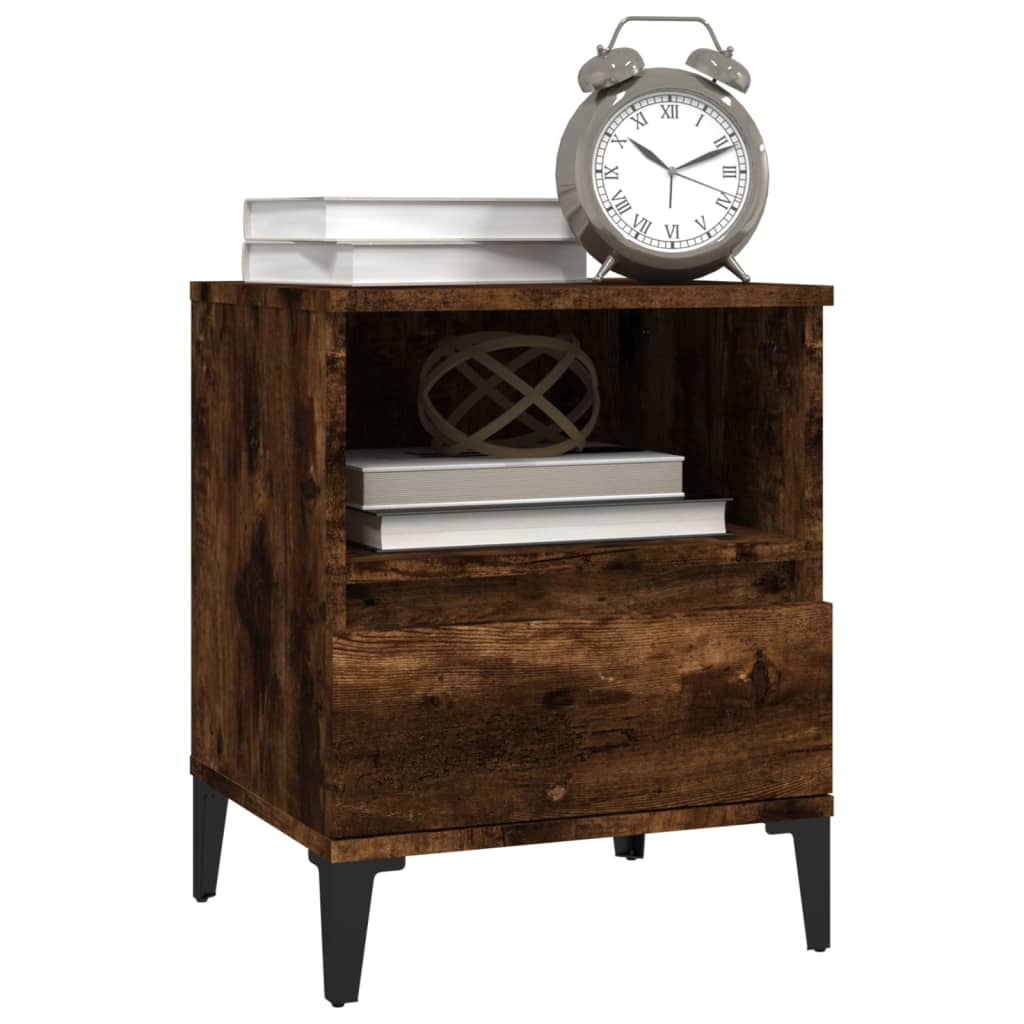 Mesa de cabeceira em carvalho fumado 40x35x50 cm - COMFORTXL - 4
