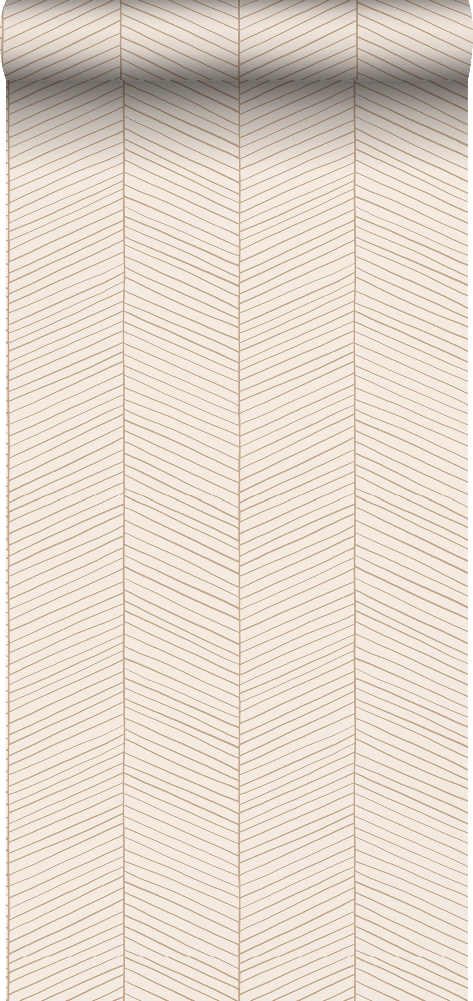 Tapeta motyw jodełki piaskowymIbeżowym - 53 cm x 10.05 m - ESTAHOME