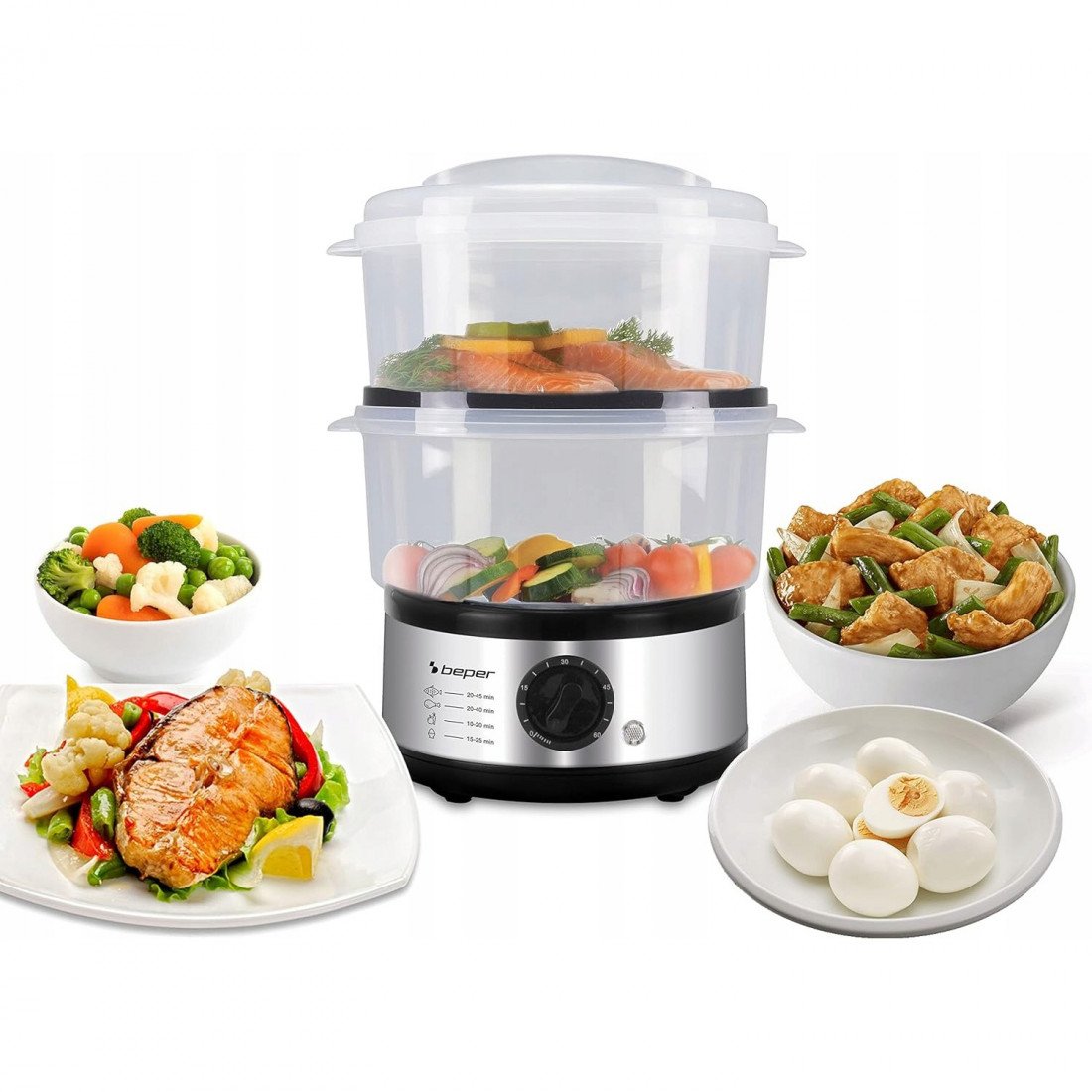 Plat Cuisson Vapeur Micro-ondes PP Alimentaire - Grand Format Pour Poisson, Raviolis, Bao