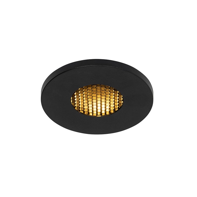 Qazqa reflektor wpuszczany IP44 - Shed - czarny, gu10, max. 50w, kompatybilny z żarówką LED, 8.5cm, okrągły, IP54oświetlenie