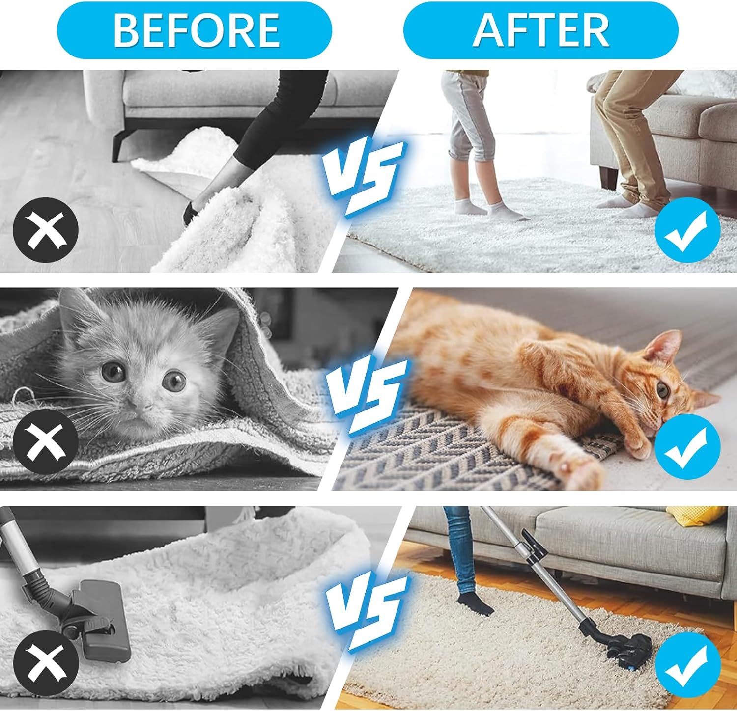 16 peças de pinças antiderrapantes para carpetes, laváveis, antienrolamento, pinças de canto para carpetes para pisos e carpetes - 6