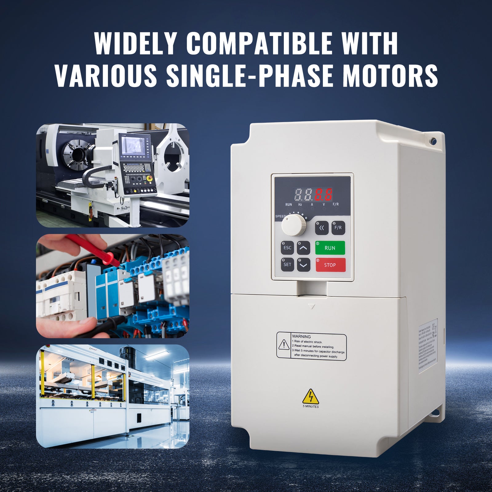 VFD 5CV, 4KW, 18A, entrée 1/3 phase AC 220V vers sortie 3 phases AC 0-220V, entrée 50/60Hz, sortie 0-2000Hz pour contrôle moteur broche SucceBuy - 8