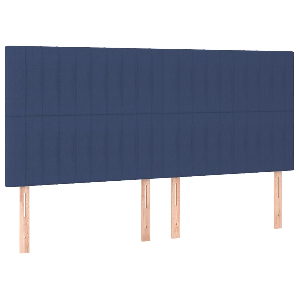 Maison Exclusive - Sommier à lattes de lit et matelas et LED Bleu 160x200 cm Tissu - 7
