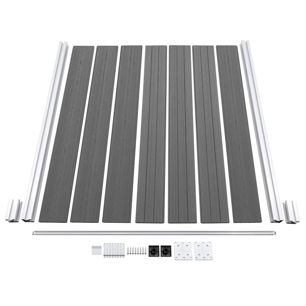 vidaXL Clôture de jardin WPC 180x186 cm Gris - 7