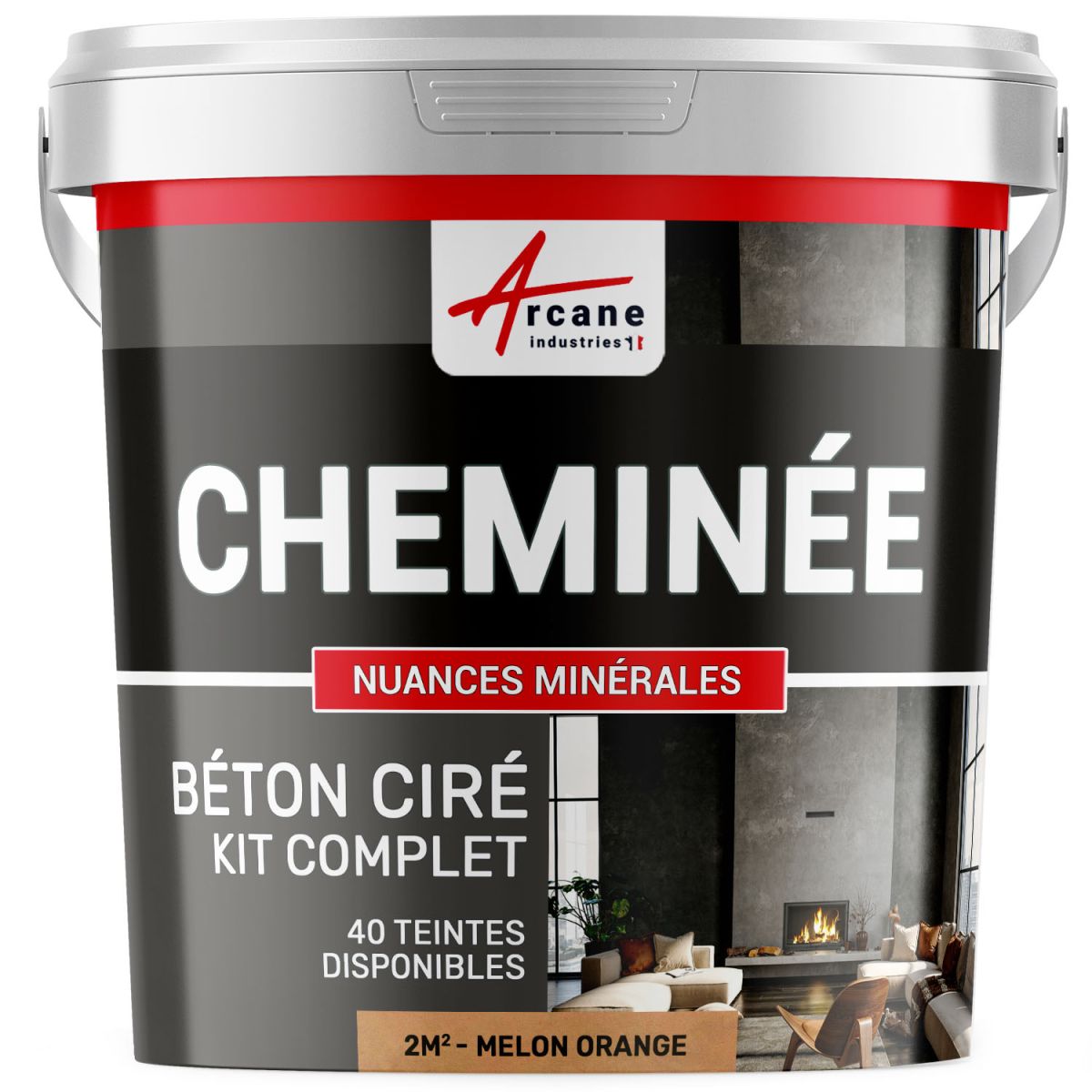 Béton Ciré Cheminée en kit complet Melon Orange - 2 m² (en 2 couches ...