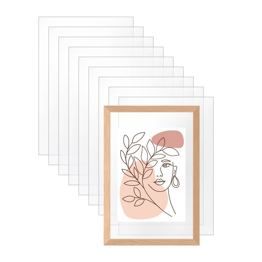 Lot 10 plaques verre acrylique transparent 1,5 mm - 16x16 cm (160x160 mm) - Cadre verre synthétique - Plaque PMMA XT - 2