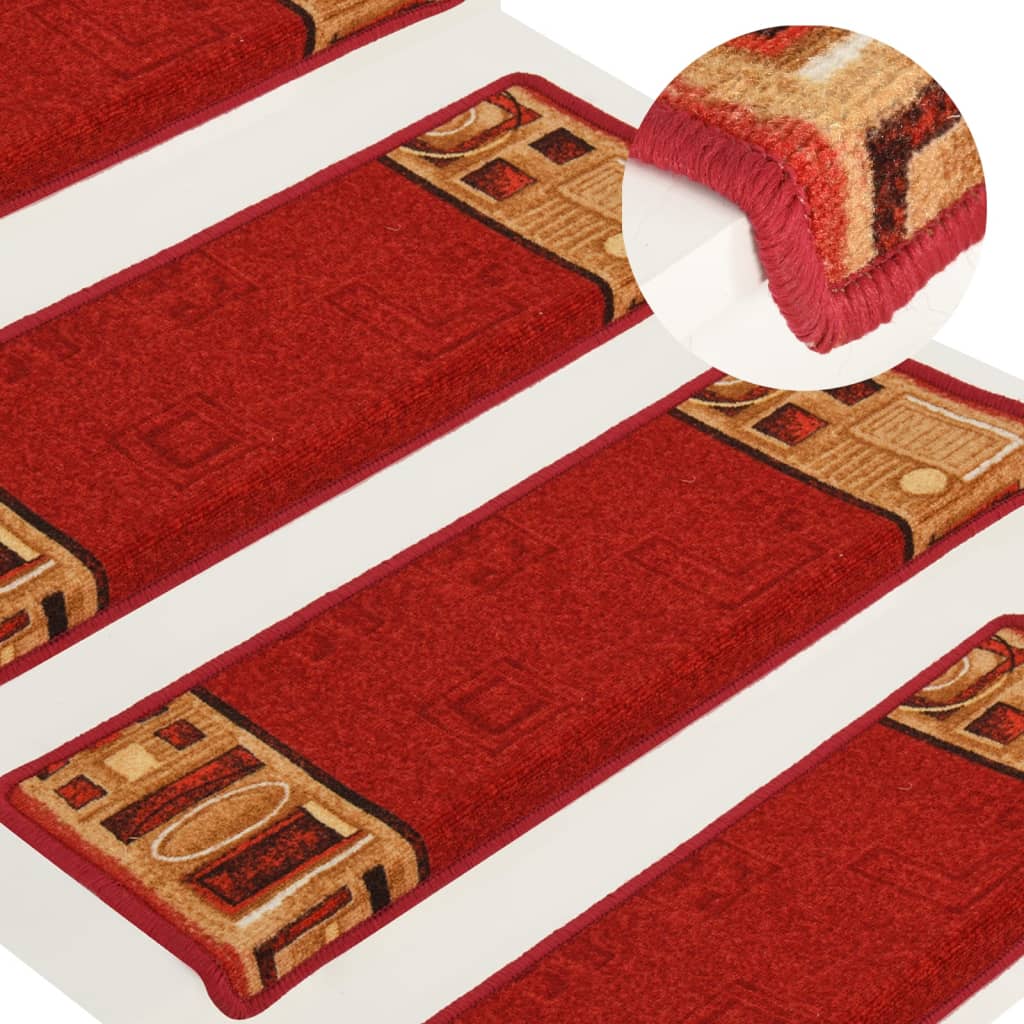 Peldaños de escalera autoadhesivos 5 unidades 65x21x4 cm rojo vidaxl