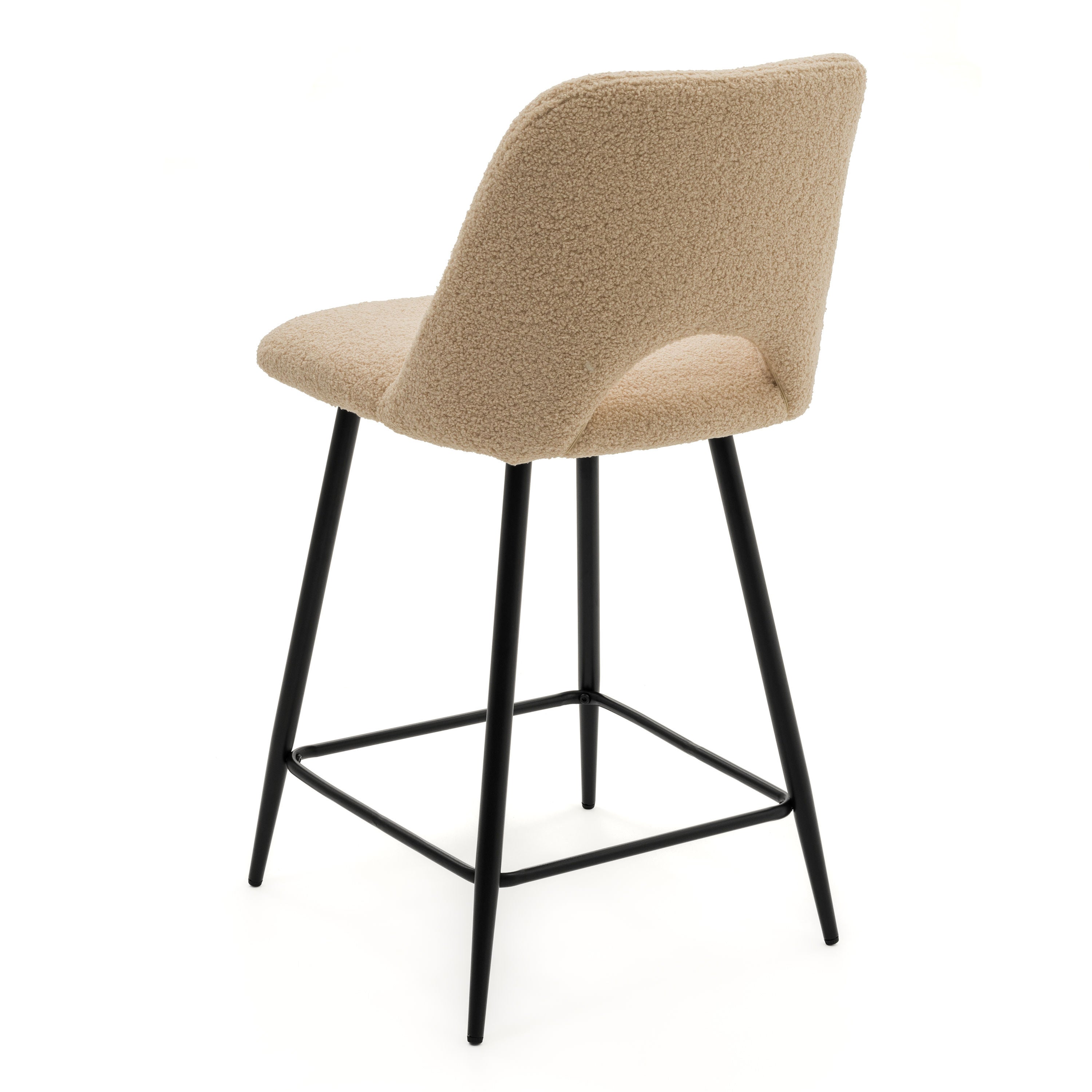 Hoker tapicerowany boucle teddy do salonu jadalni barowy ORO ciemnobeżowy - 7