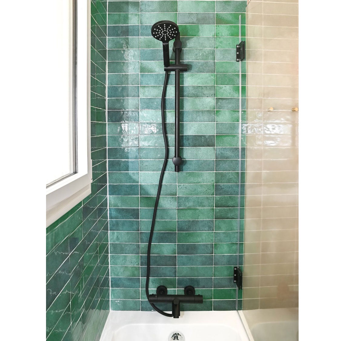 New oneo ensemble de douche noir mat 3 pièces - 4