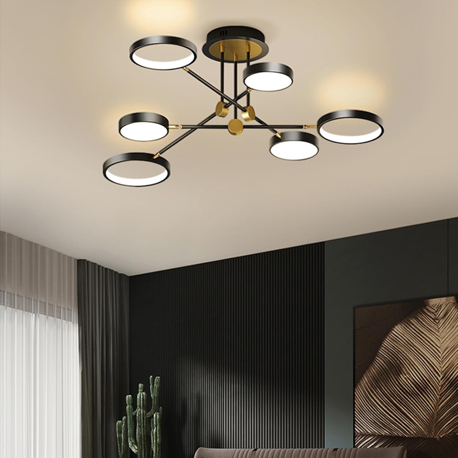 Plafonnier LED à Intensité Variable 40 Cm, Plafonnier Moderne En Bois Avec Telecommande Lumieres Decoratives Blanches 36 W 3 Temperatures De Couleur 94227100