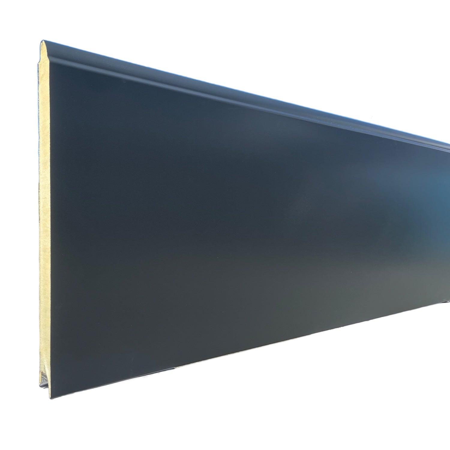 Porte de garage sectionnelle grise motorisée l.300 x H.212,5 cm x Ep.40 mm, Polygrain - 2