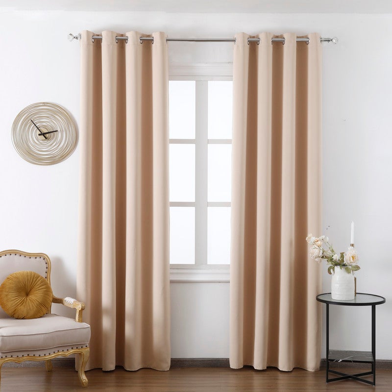 Cortina opaca de tela de alta precisión con efecto térmico beige 140*260cm-individual
