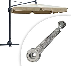 Parasol Avec Manivelle Résistant Aux Intempéries 300 Cm X 300 Cm Acier
