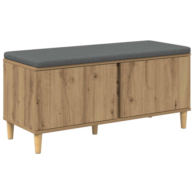 Banc d'entrée - Banc intérieur avec coussin Chêne Artisanal 100 x 38 x 46 cm