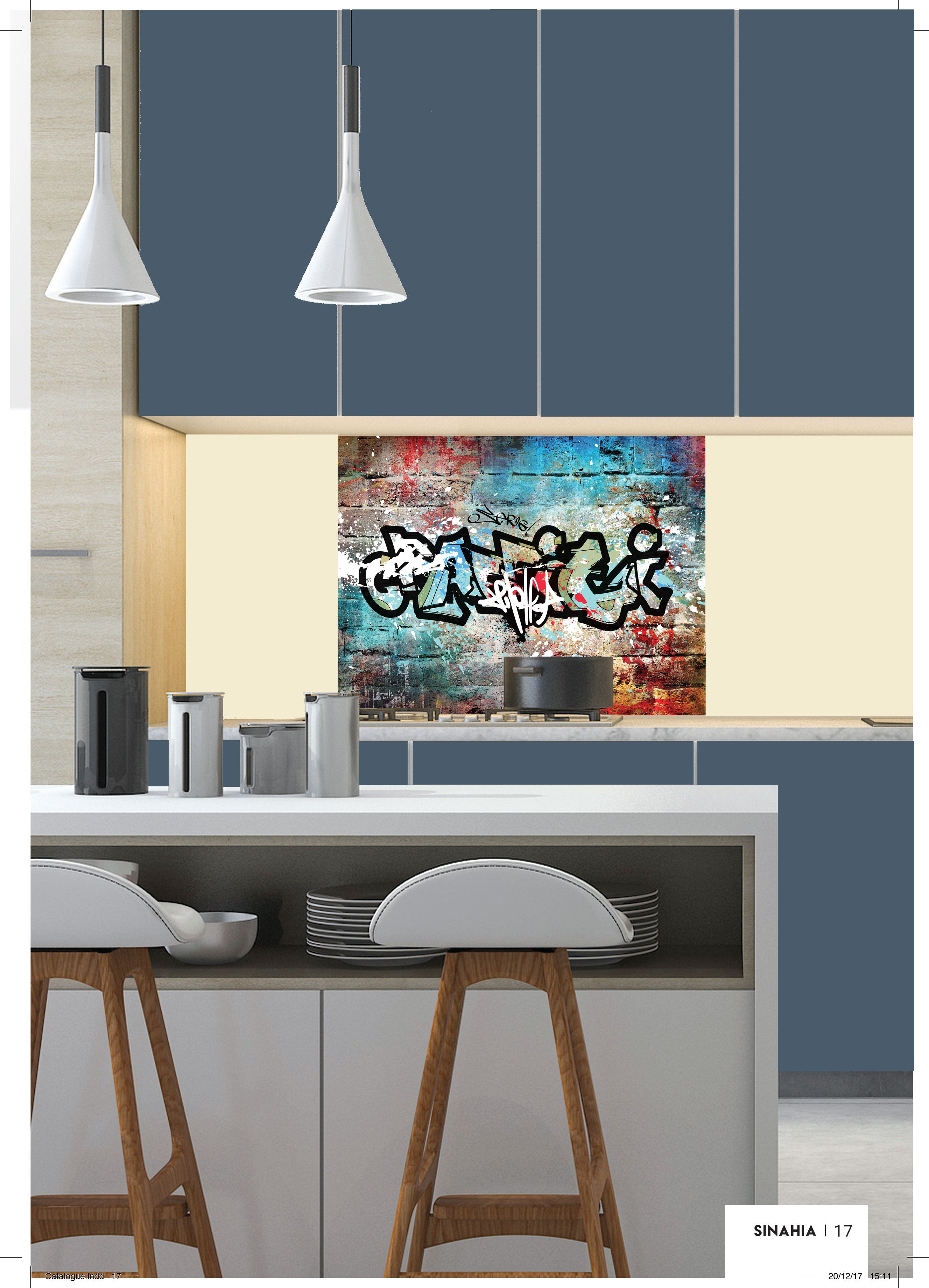 Crédence décorative SINAHIA typos graffiti 900mmx700mm Ep 6mm verre securit - 2