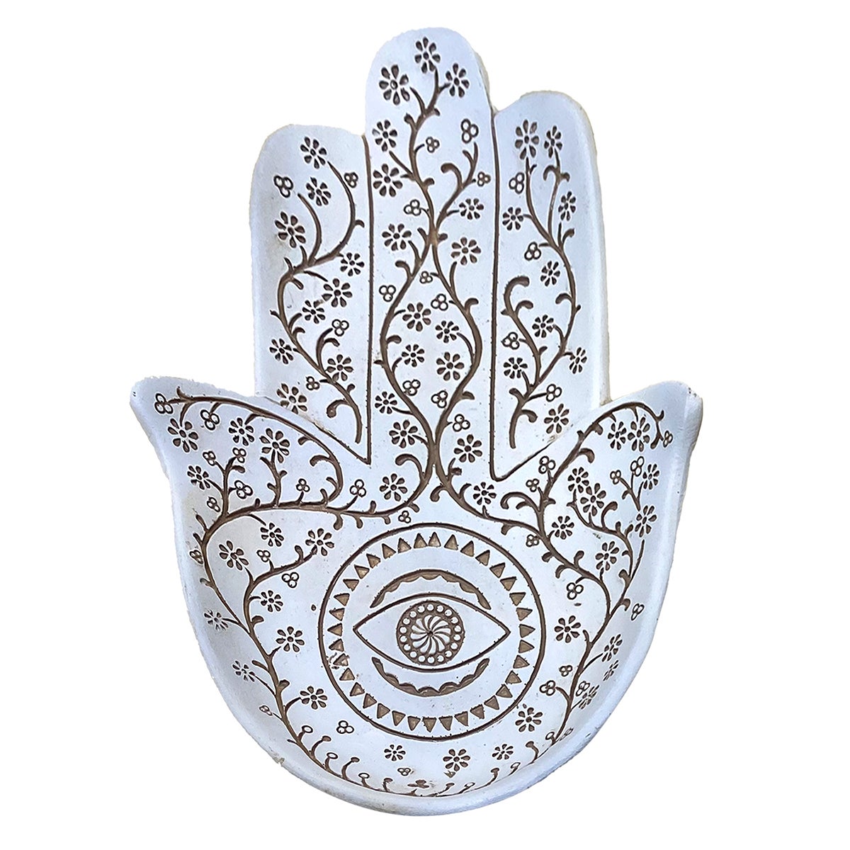 Origen home decor plato mano de fatima bandejas figura de mano blanco 3x32x24cm