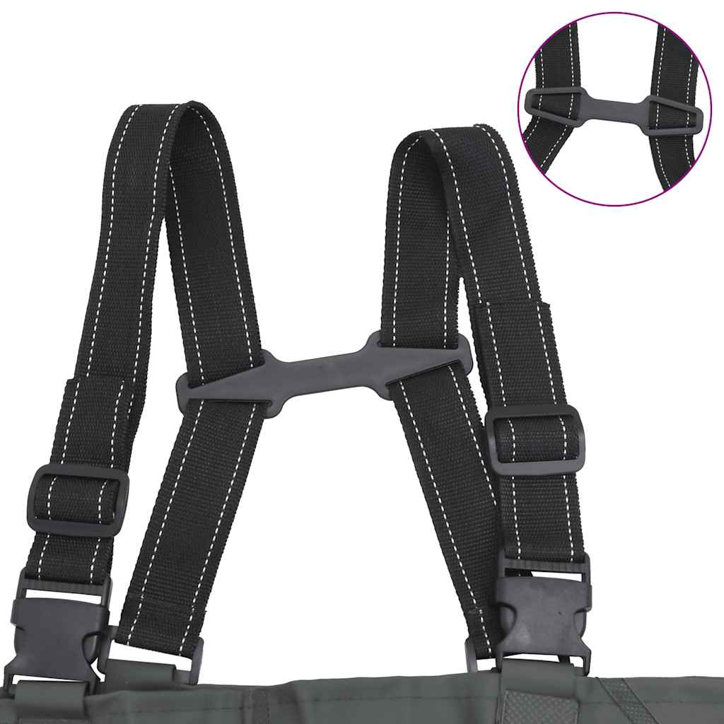 vidaXL Cuissardes avec bottes et ceinture vert foncé taille 41 - 5