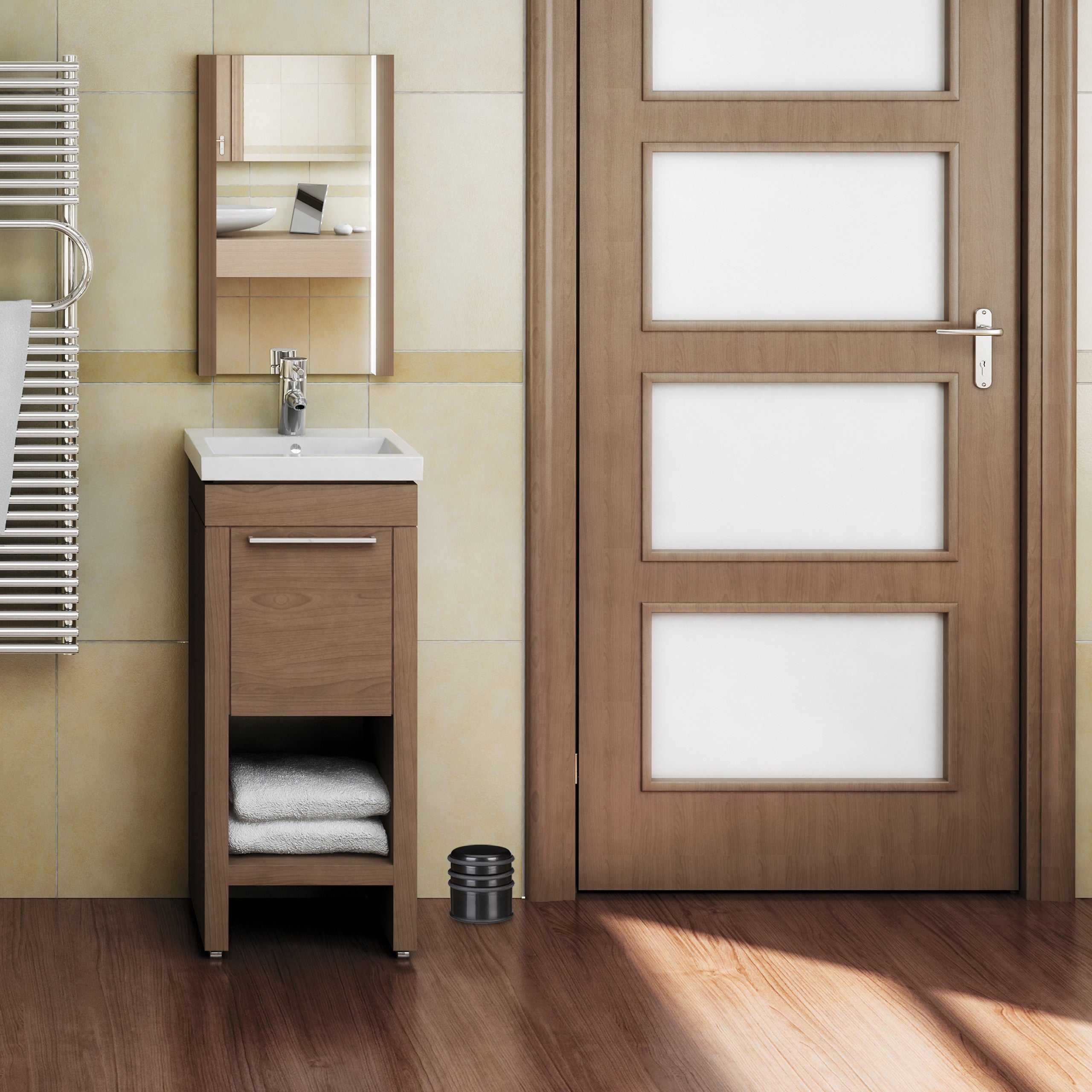 4x Fermaporta a Pavimento, Pesante, Blocca Porte e Finestre, ∅ 7 cm, 3 Anelli in Gomma, Bianco - 5