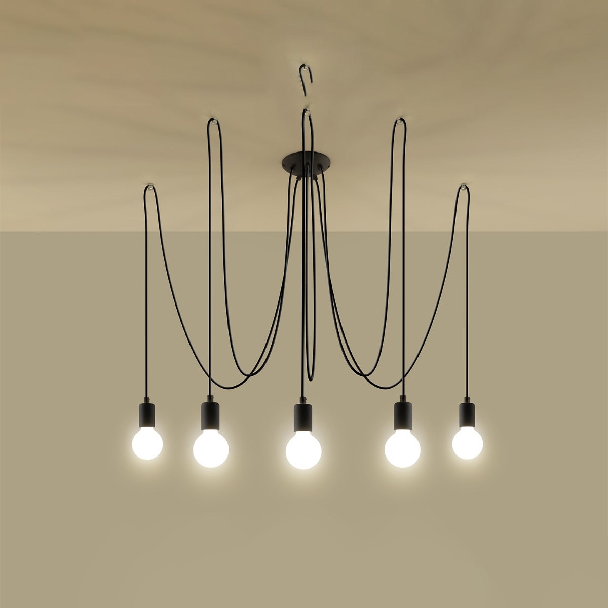 Żyrandol SPEIS 5 czarny LED 3000K - 300x300x150cm Sollux