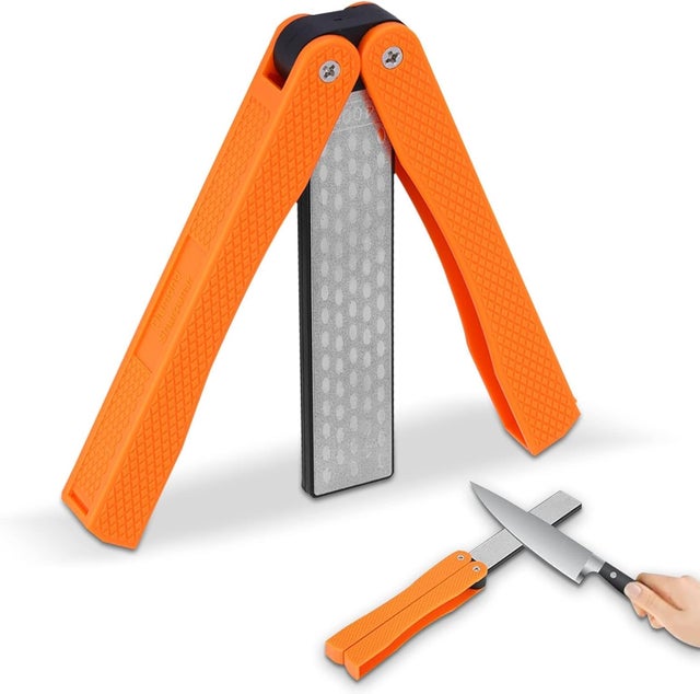 Pierre à Aiguiser Diamant DOWOX 3 Faces – Grains 400/1000/8000 – Aiguiseur De Couteaux Professionnel
