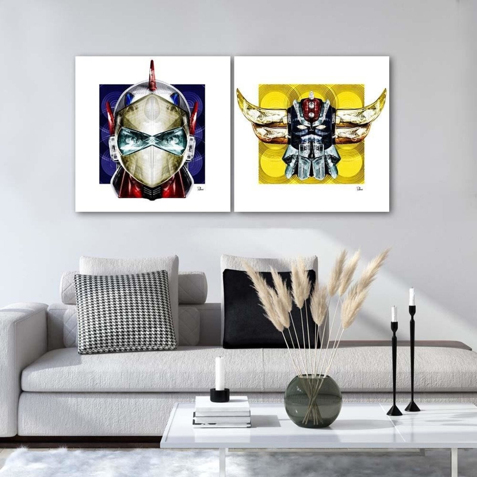 Tableau bois Portrait de Actarus Goldorak - 60 x 60 cm - 4