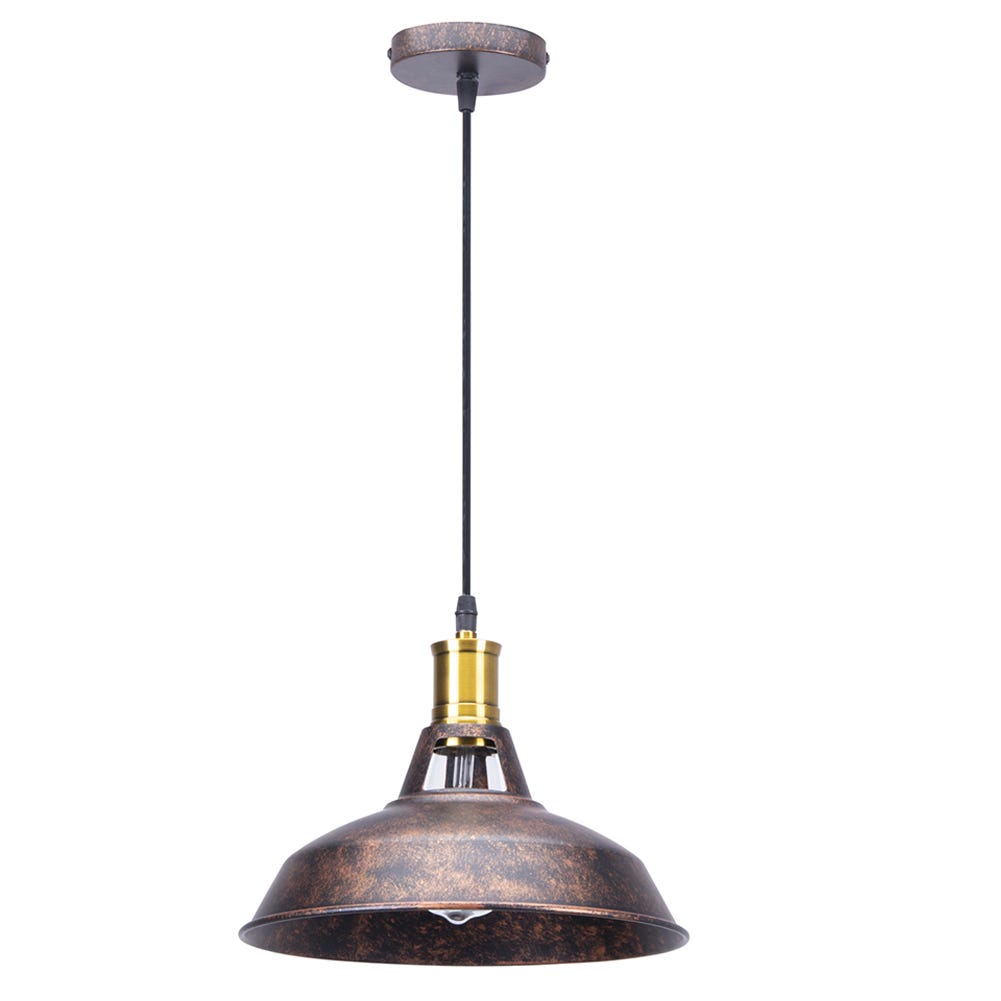 Lustre Suspendu Vintage Vitrail - Style Rétro Méditerranéen, Abat-jour 20 Cm, Câble Réglable 80 Cm, Ampoule E27