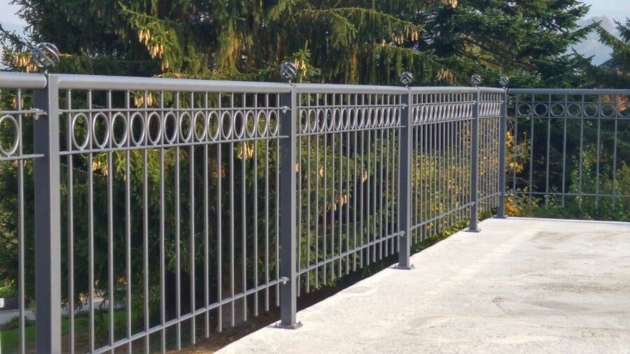 ELEO Garde-corps en fer forgé Belluno 90 x 180 cm, thermolaquagé anthracite, fixation à plat pour l'intérieur et l'extérieur - 6