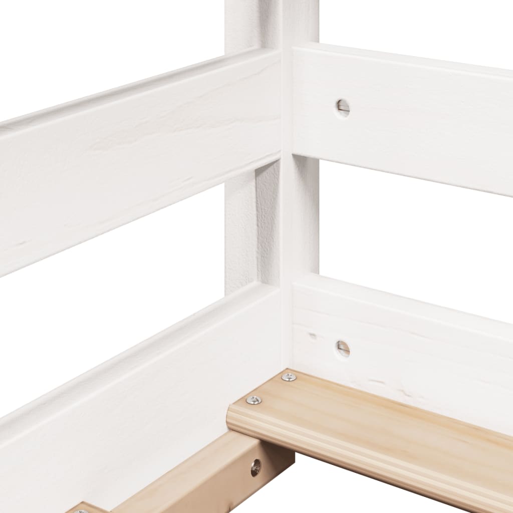 Lit pour enfants avec toit blanc 75x190 cm bois massif de pin - 7