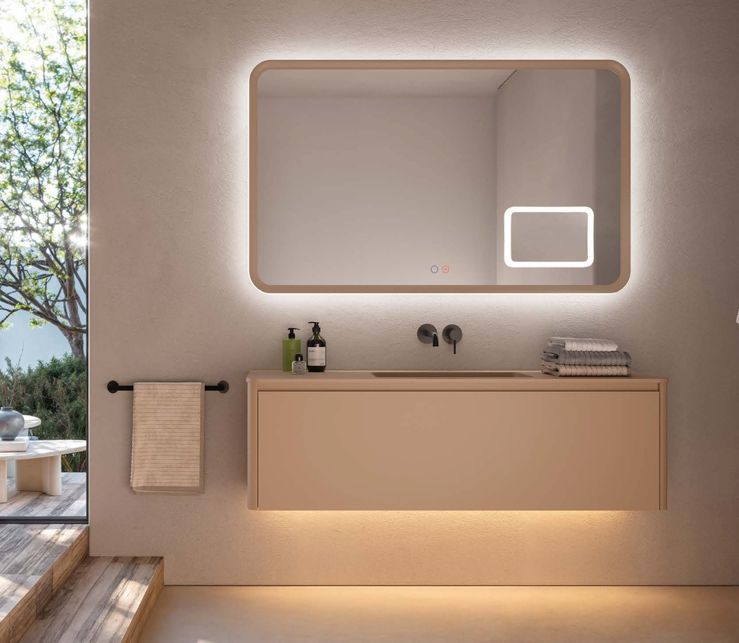 ELEGANT Specchio Da Bagno LED 80x50 Cm Con Sensore Touch E Antiappannamento IP44