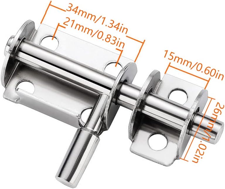 Ahlsen 2pcs Acier Inoxydable-Cadenas à Verrou Loquet Targette de