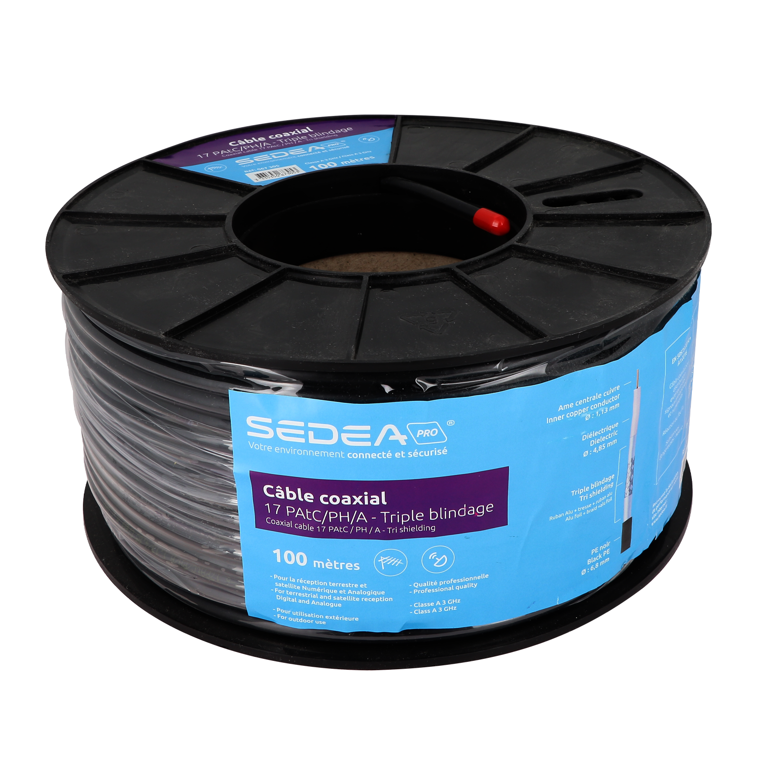 Bobine de cable Coaxial 17 PAtC / PH / A - Triple blindage | 100 mètres - 3