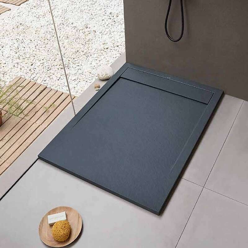Receveur de douche CLEVER Anthracite - 100 x 100 cm - Résistant et Facile à installer - Salle de bain - Douche - 2