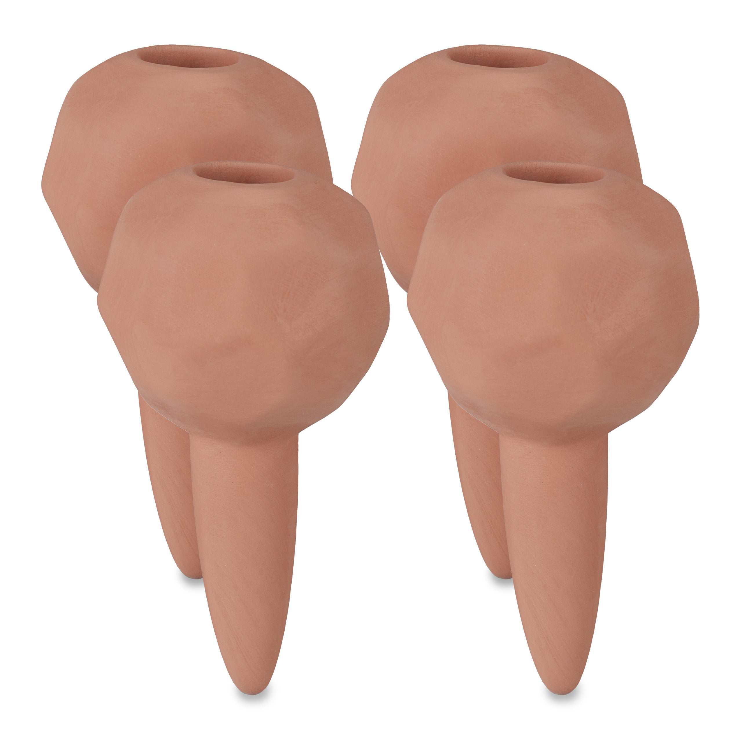 Relaxdays Set 3 Coni Irrigazione A Goccia In Terracotta - Per Bottiglie 330ml, Annaffiatoio Automatico Per Piante In Vacanza