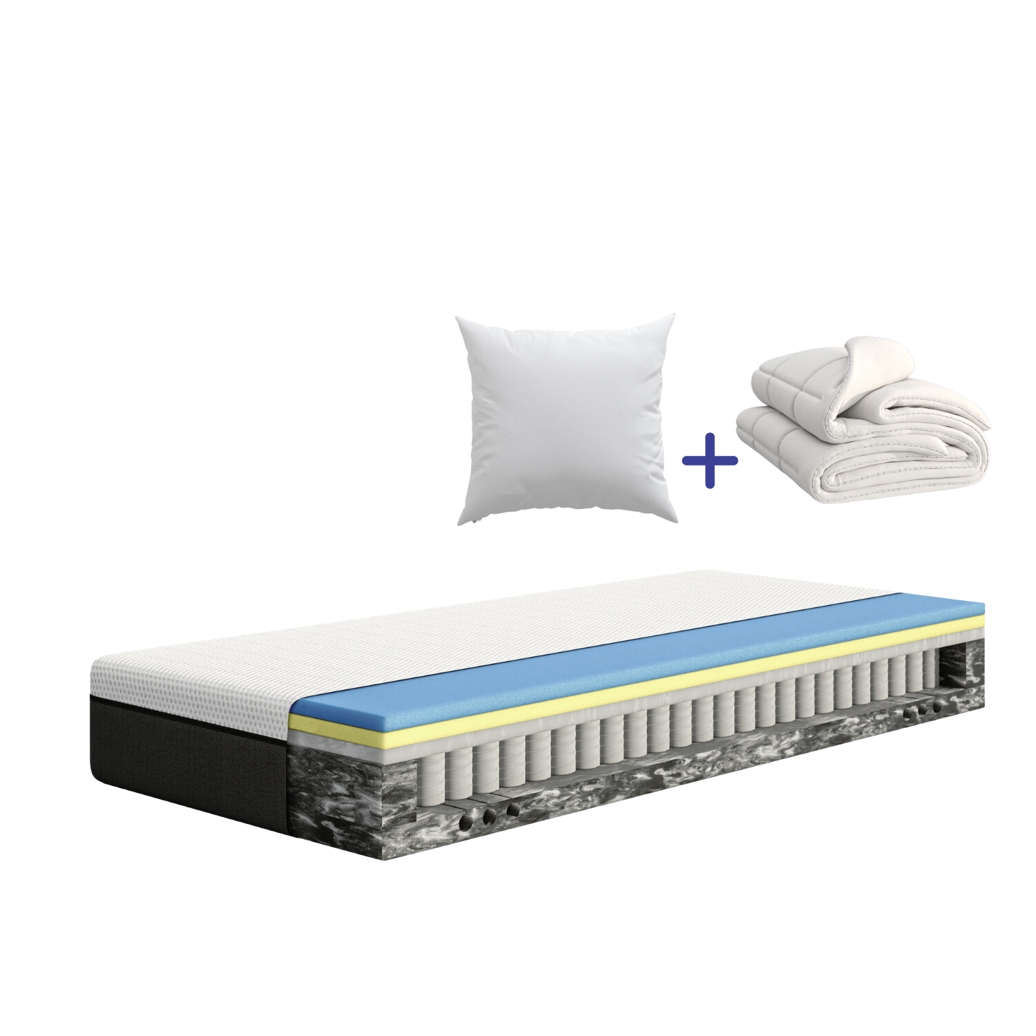 Matelas Emma 140x190 - Mousse Mémoire De Forme, Ferme Et Blanc