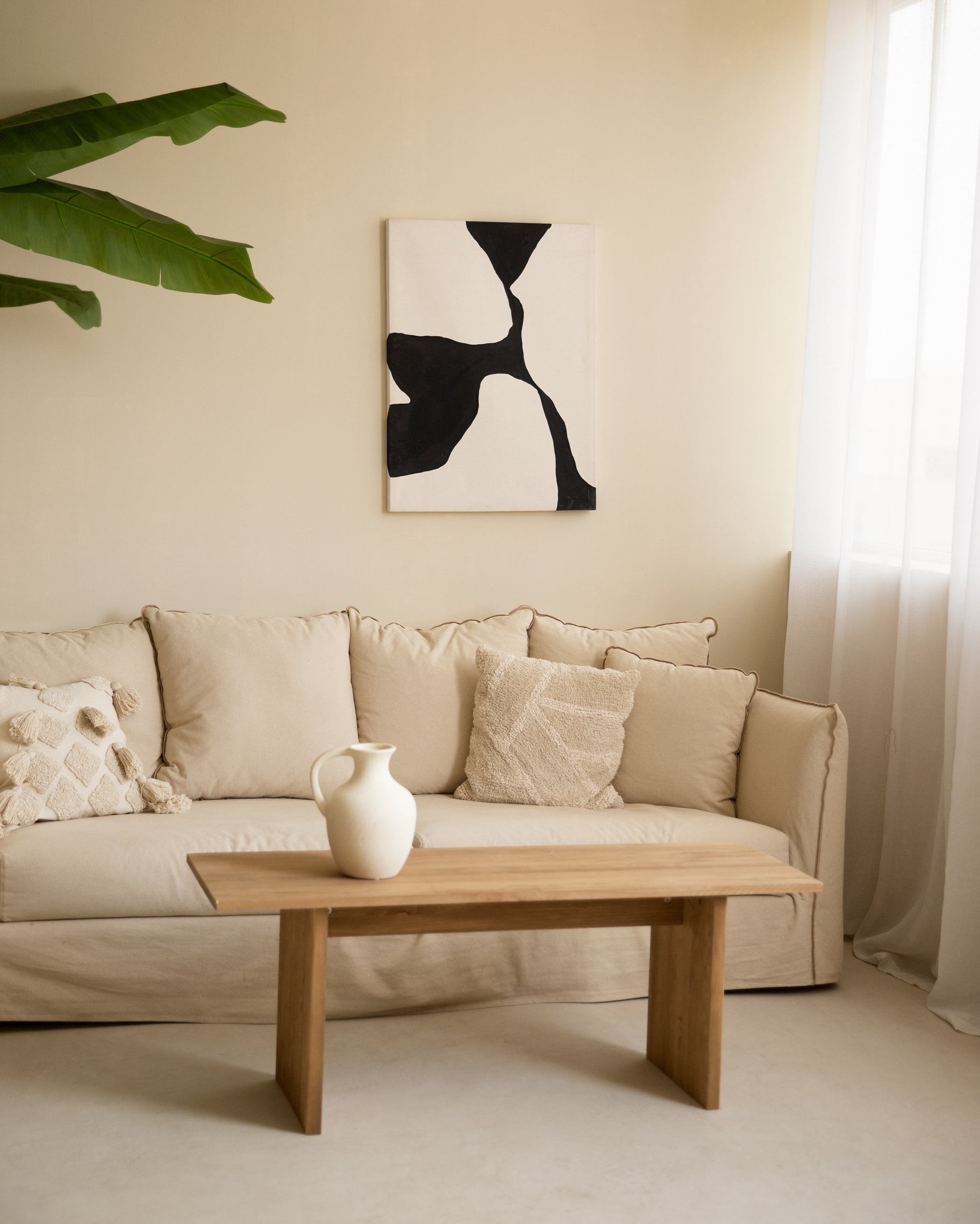 MISIA - Tableau décoratif sur toile de coton avec cadre en bois marron clair peint à la main à la peinture à l'huile 80x60cm - DECOWOOD - 4