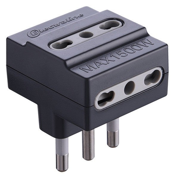 Adattatore Triplo Con Interruttore Spina 10A 2 Prese 10/16A Bipasso + 1