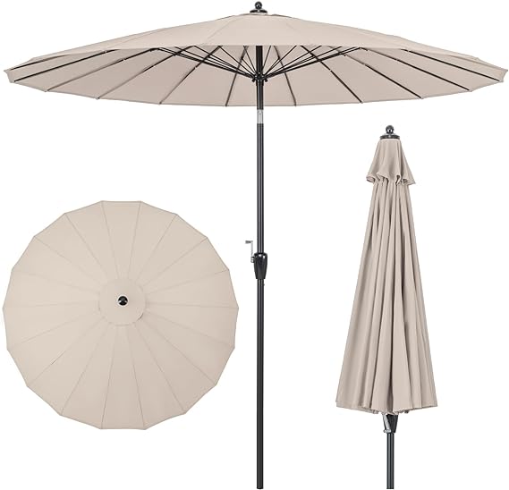 Parasol przeciwsłoneczny, 265 cm, z korbą do otwierania/zamykania, obustronnie zginany o 30°, parasol do ogrodu